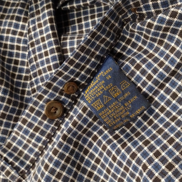 Xxl Tommy Hilfiger long sleeve button down shirt blue black plaid pattern - Picture 8 of 9